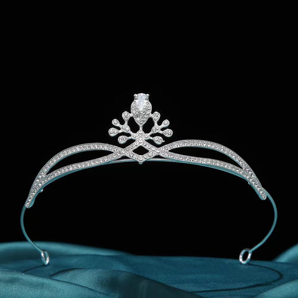 Wedding Crown Queen Pearl Hairpin Children'S Birthday Rhinestones Bridal Headgear Wedding Dress Headgear Princess Crown Headband