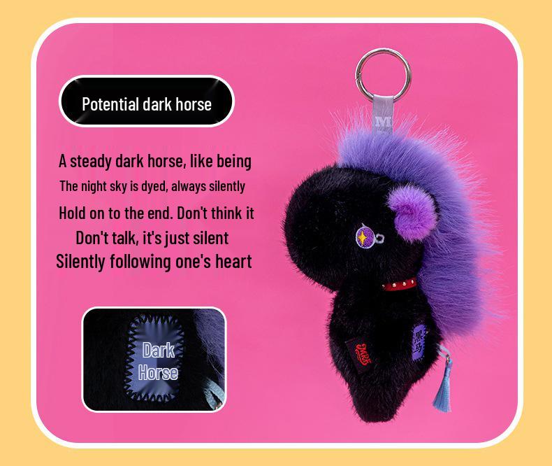 Zodiac Year Horse Plush Pendant Keychain - Cross-Border Pony Doll Mascot.