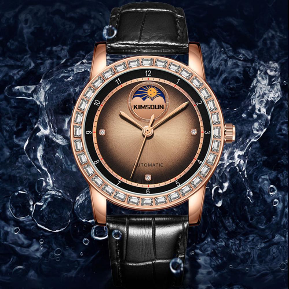 KIMSDUN Neue goldene Shidon Diamond Herrenuhr High-End-Uhr mit Solarmuster, wasserdichte Herrenuhr, vollautomatische mechanische Uhr