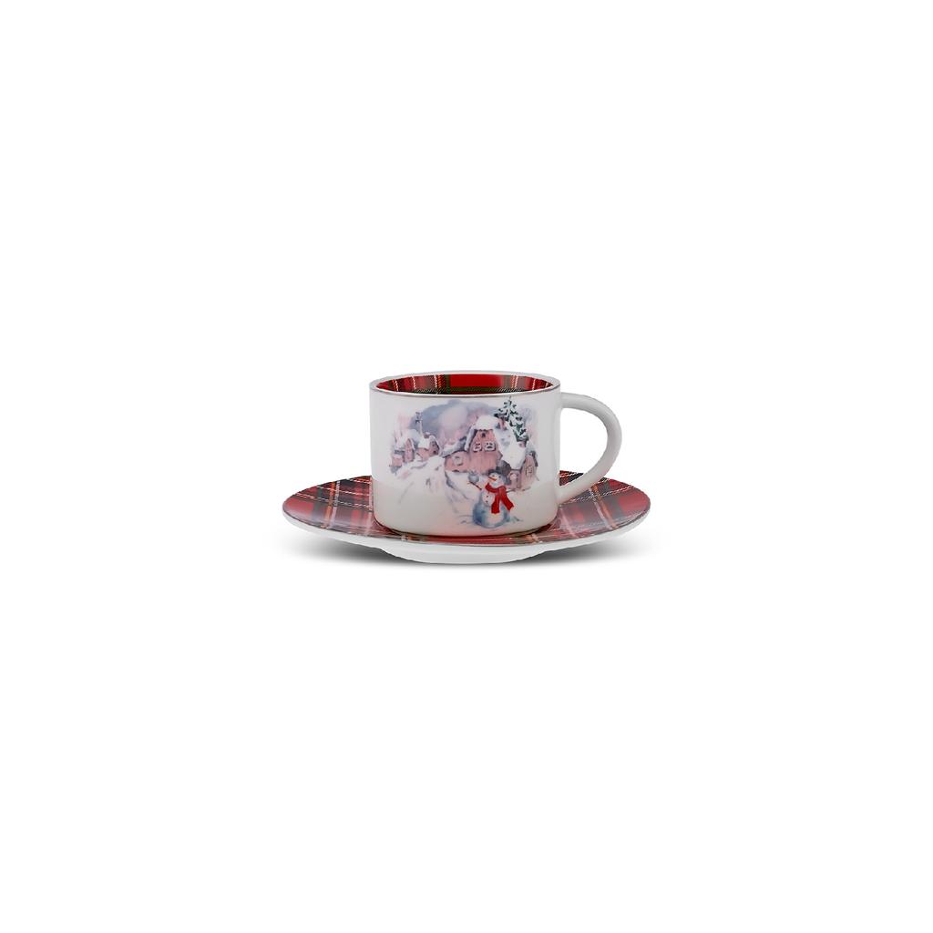 New Year Plaid 12-teilige Kaffeetasse für 6 Personen 110 ml