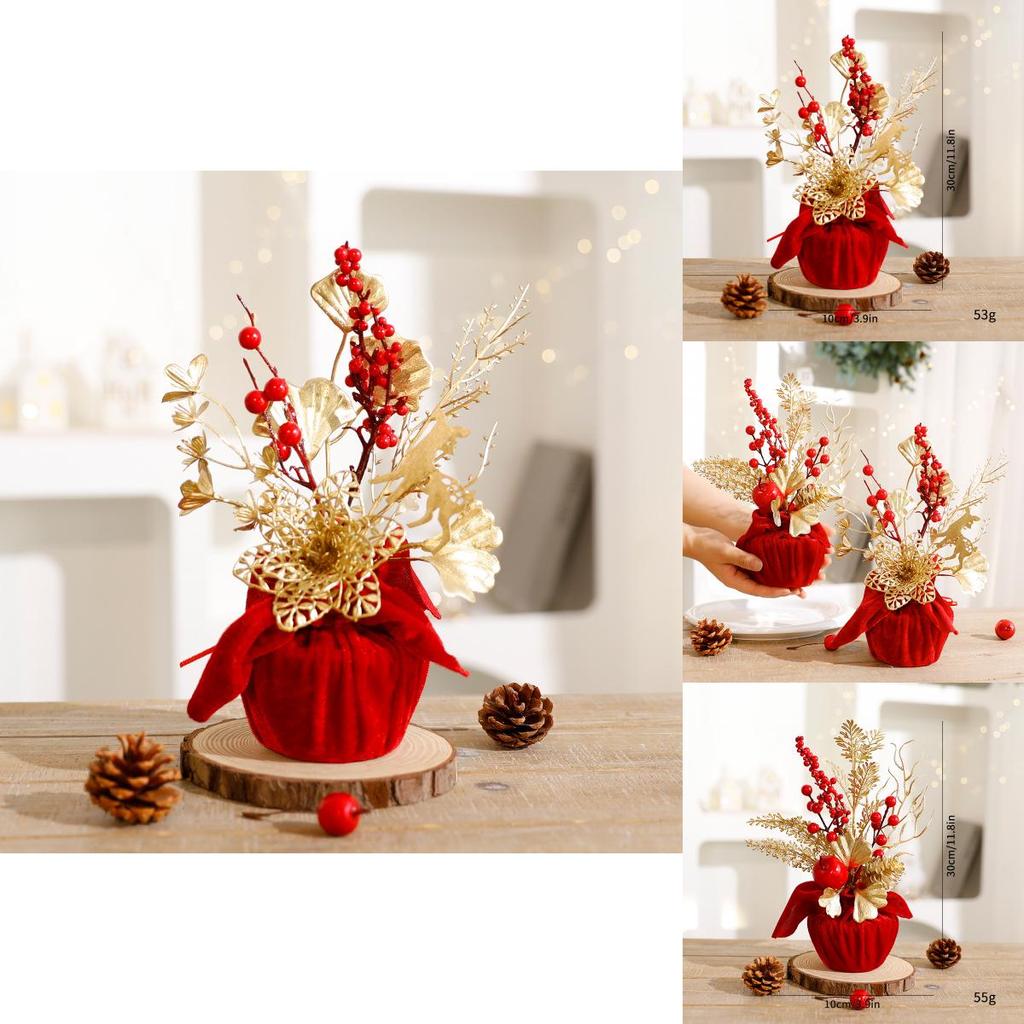 Kunststoff-Tischdeko mit Blumenarrangement für Weihnachts-Heimdekoration