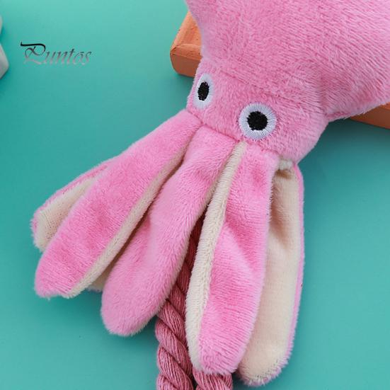 Hundespielzeug aus Plüsch mit Gesang, Oktopus-Form, Kauspielzeug für Haustiere, Zahnreinigungsspielzeug, interaktives Hundespielzeug zur Bekämpfung von Langeweile, Hundebegleiter für kleine und große Hunde