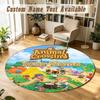 Animal Crossing Personalized Round Rug Support Custom Name, Soft Home Decor Mat