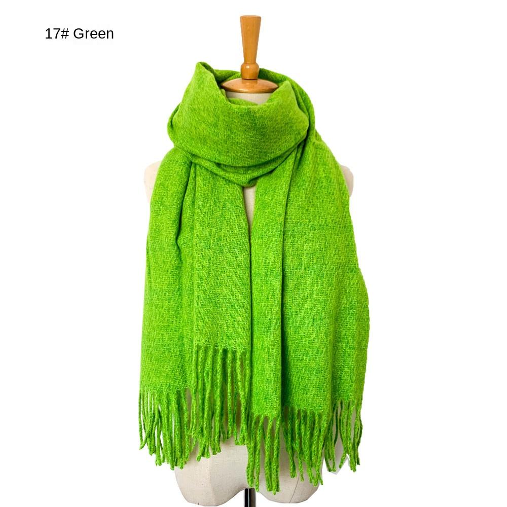 Toamnă Iarnă Culoare Solidă Eșarfă cu franjuri lungi Sal gros de damă