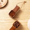Wooden Coffee Spoons Walnut Wood Hanging Rope Coffee Measuring Scoop Ground Beans Square Tea Sugar Spoon for Home Office