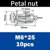 New Metal Rivet Nut Petal Shape Hex Phillips Lock Nuts M4 M5 M6 Jack Nuts