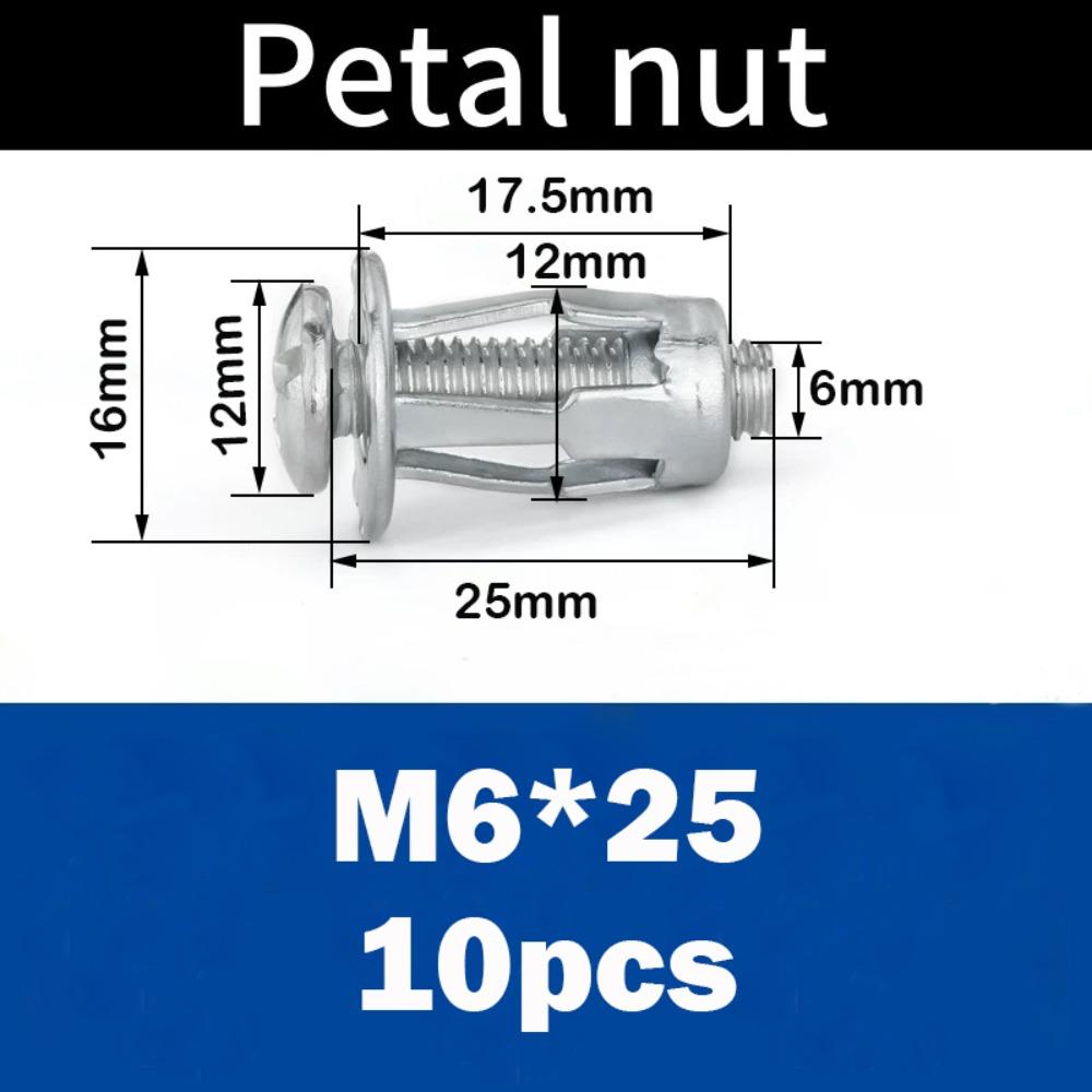 New Metal Rivet Nut Petal Shape Hex Phillips Lock Nuts M4 M5 M6 Jack Nuts