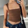 Canottiera aderente con scollo quadrato Y2K - Top sexy da donna trendy europeo e americano