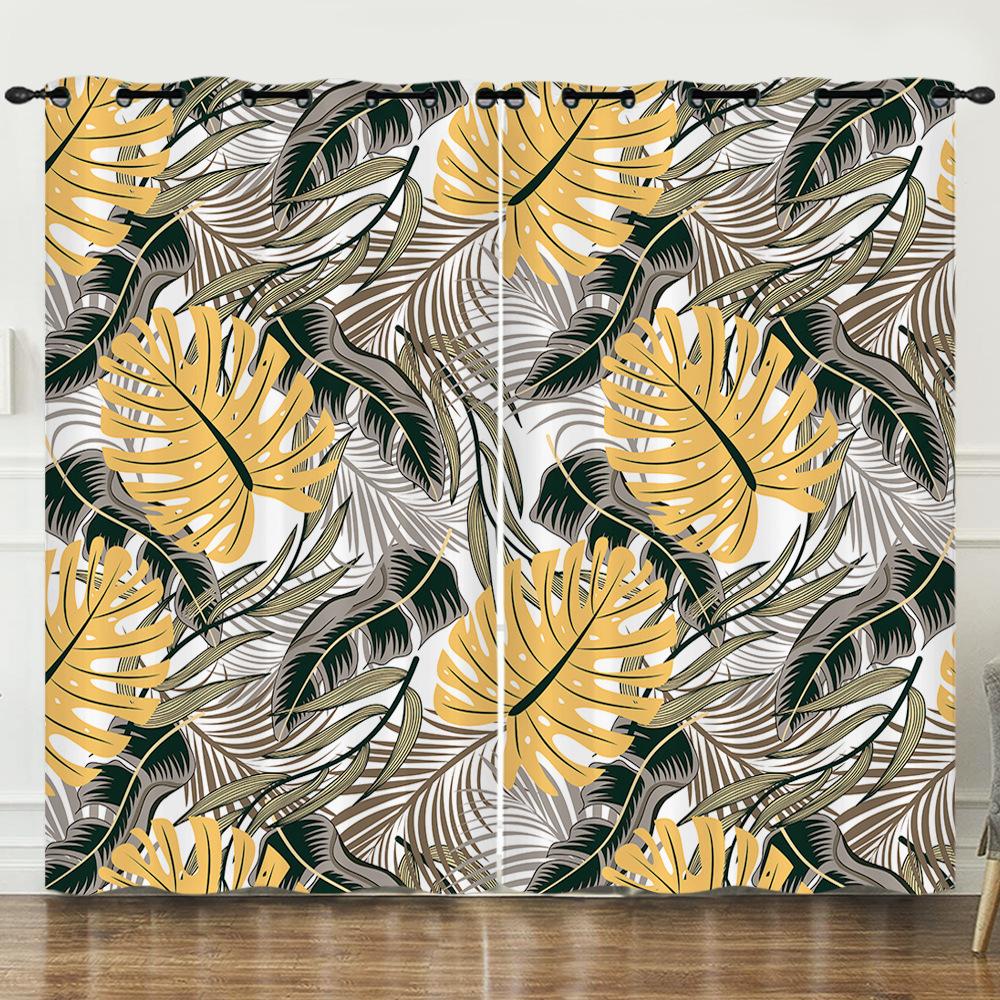 Curtains Tropical Rainforest Living Room Bedroom Curtains Digital Printing Blackout Curtains No Punching