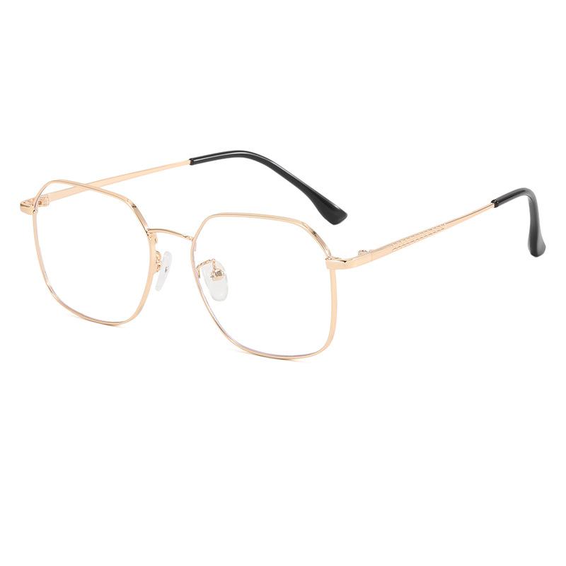 New retro myopia glasses frame women's online can be equipped with high degree silver frame gold edge big face eyes men's spot HC