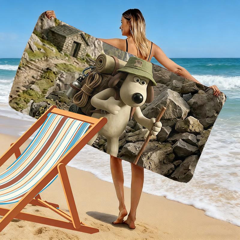Wallace and Gromit2 Print Beach Towel, Large Soft Quick Dry Towel for Beach Camping Swimming