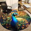 1pc Peacock Feather Art Chair Carpet for Office Non-Slip, Machine Washable Rug for Office, Room - Holiday Decor, Machine Made Yy251016171
