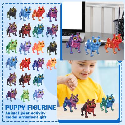 3D Printed Multi-color Puppy Crafts Ornaments Gifts Creative Hand-made Animal Joint Activity Model