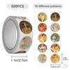 500Pcs/Roll Mucha Art. Retro Girls Kids Rewards Stickers - DIY Scrapbooks Album Decor Sealing Label Decals