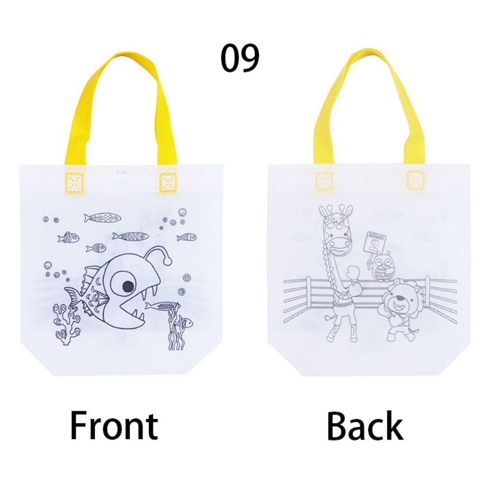 

DIY Нетканая сумка для граффити, двухсторонняя дошкольного образования, игрушки для рисования детей Piranhas and Boxing