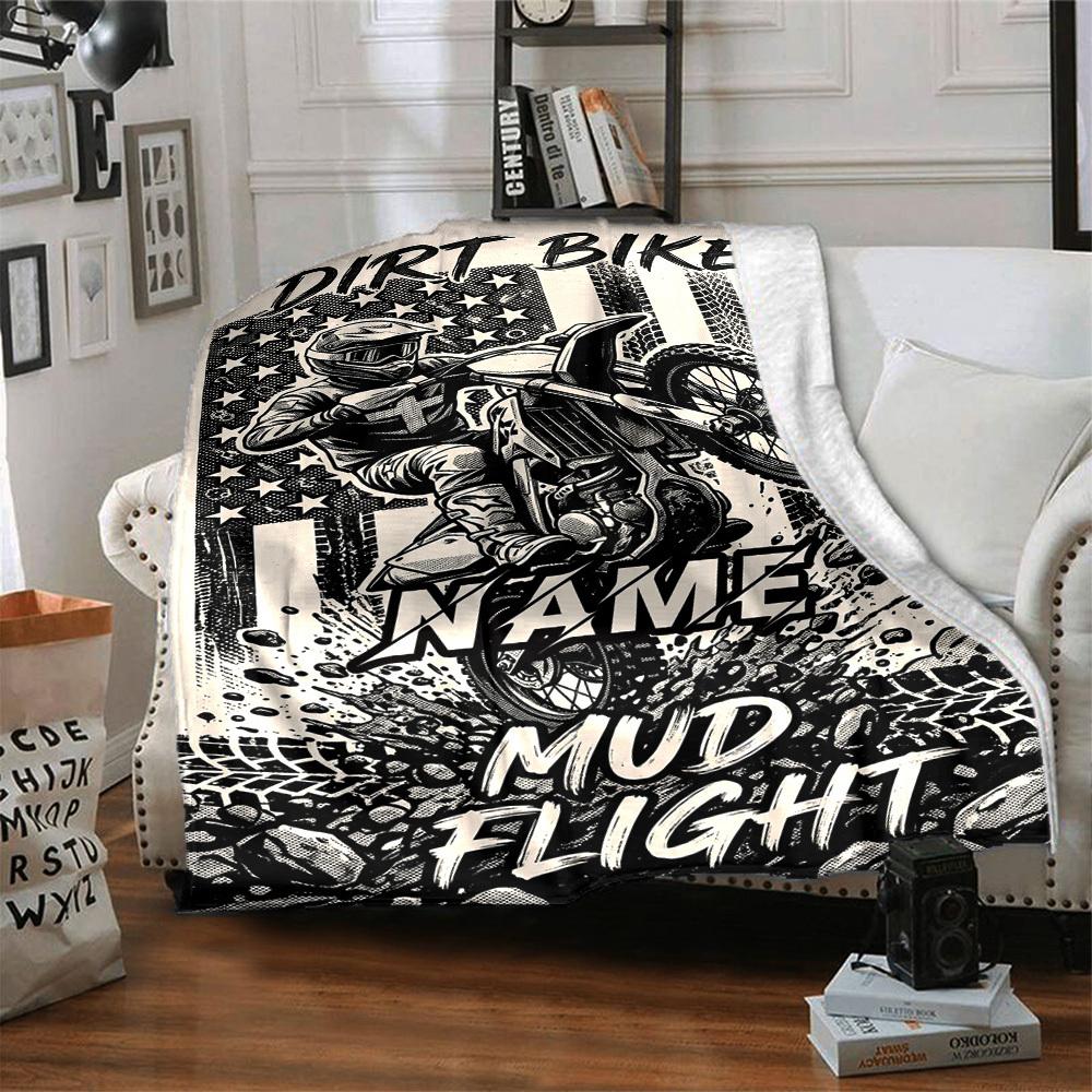 Dirt Bike Mud Flight Home Customize Your Name Home Blanketss Comfortable Soft Lightweight Allseason Multipurpose Customize Your Name Home Blankets For