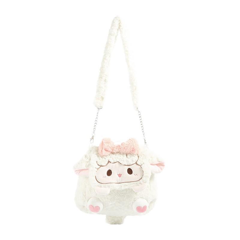 2025 Soft Girl Plush Sheep Backpack - Cute Cartoon Doll, Versatile for College JK