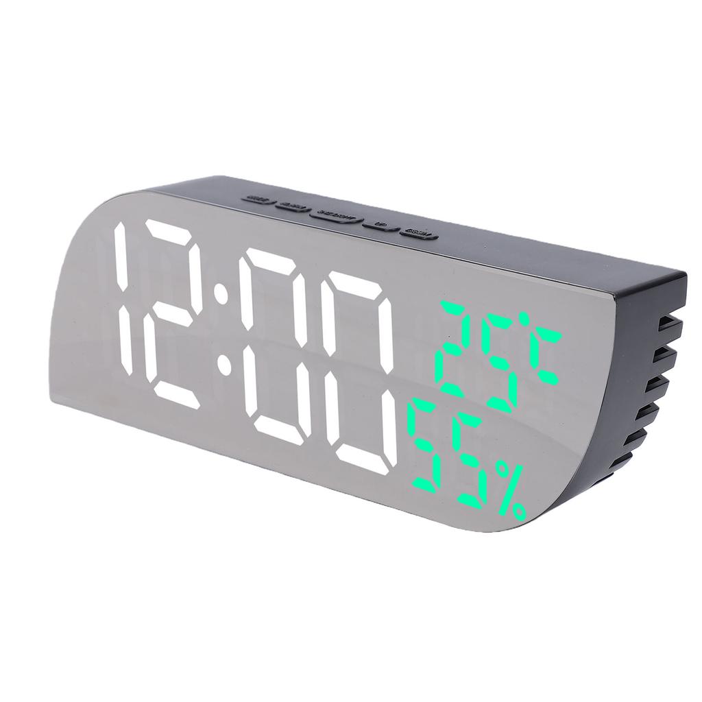 Digital Alarm Clock 3 Alarms Modern Mirror Surface Adjustable Brightness Electronic Alarm Clock with Snooze Function