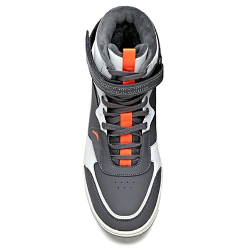 Anta Coverage Thermal Slip Resistant Waterproof Abrasion Resistant High Top Skateboard Shoes Men's Gray Sneakers
