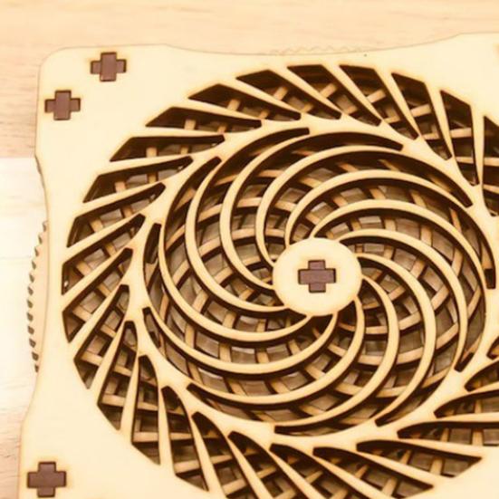 1/4Pcs Wooden Kinetic Coasters Farmhouse Rustic Heat-resistant Coffee Mug Cup