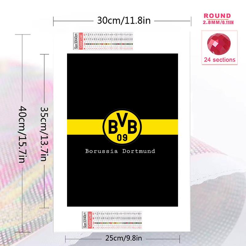 Borussia Dortmund 100% Round Full Drill 5D DIY Diamond Painting Embroidery Cross Stitch Rhinestone Décor