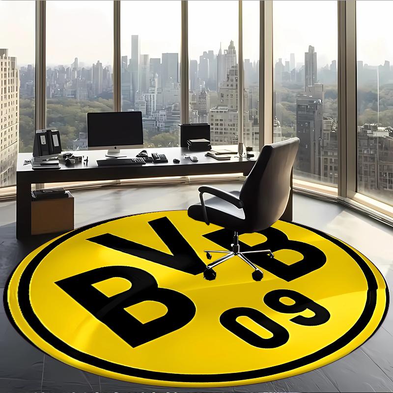 Bvb (1) Round Office Rug Decorative Floor Rug for Office Bedroom Living Room and Home Space