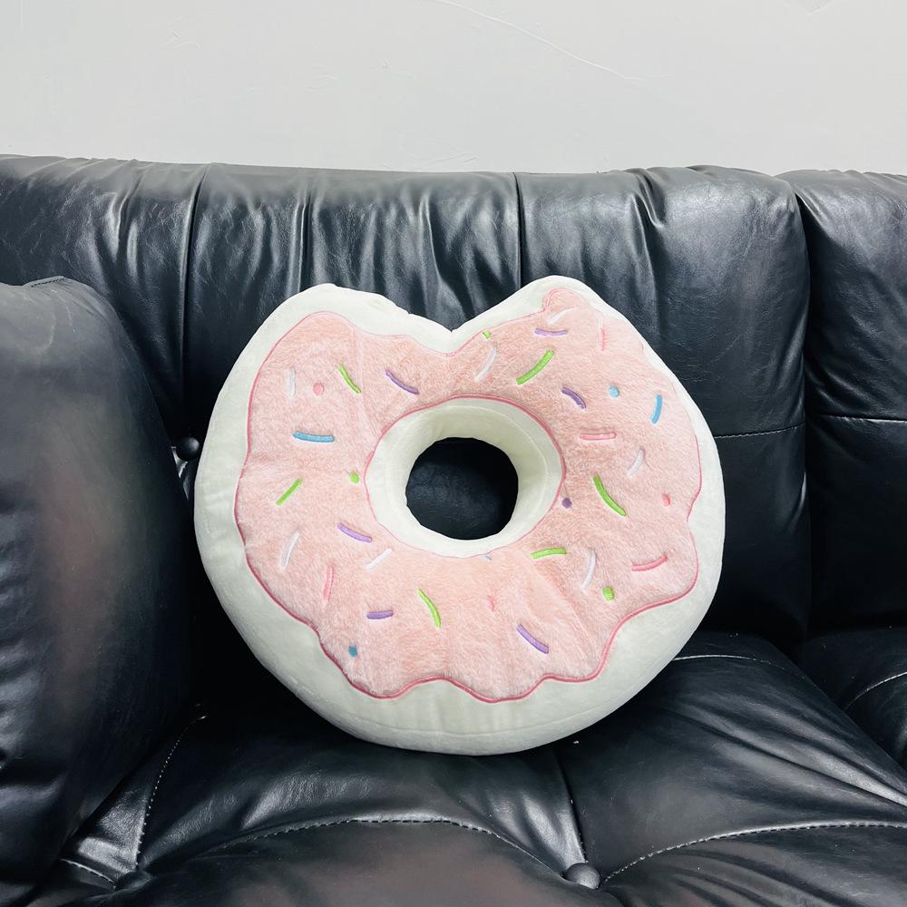 38Cm Cartoon Soft Doughnut Plush Doll Pillow Colorful Round Doughnut Dessert Cookie Plush Toy Home Decoration Gift For Children