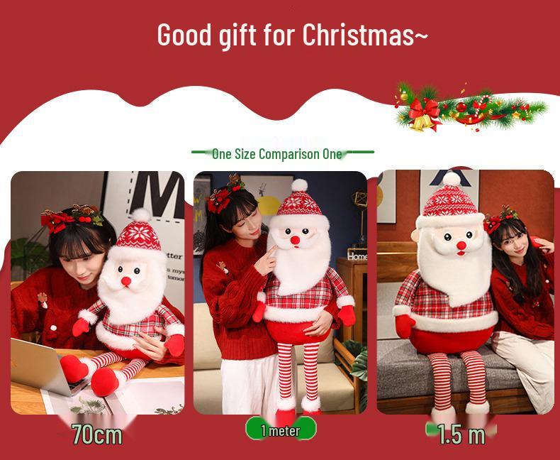 Christmas Santa Plush Doll & Throw Pillow Gift for Kids