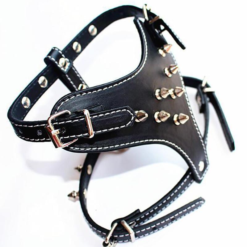 

Классический персонализированный нагрудный ремень для собак из искусственной кожи с заклепками в стиле панк, регулируемый поводок для собак, аксессуары для собак