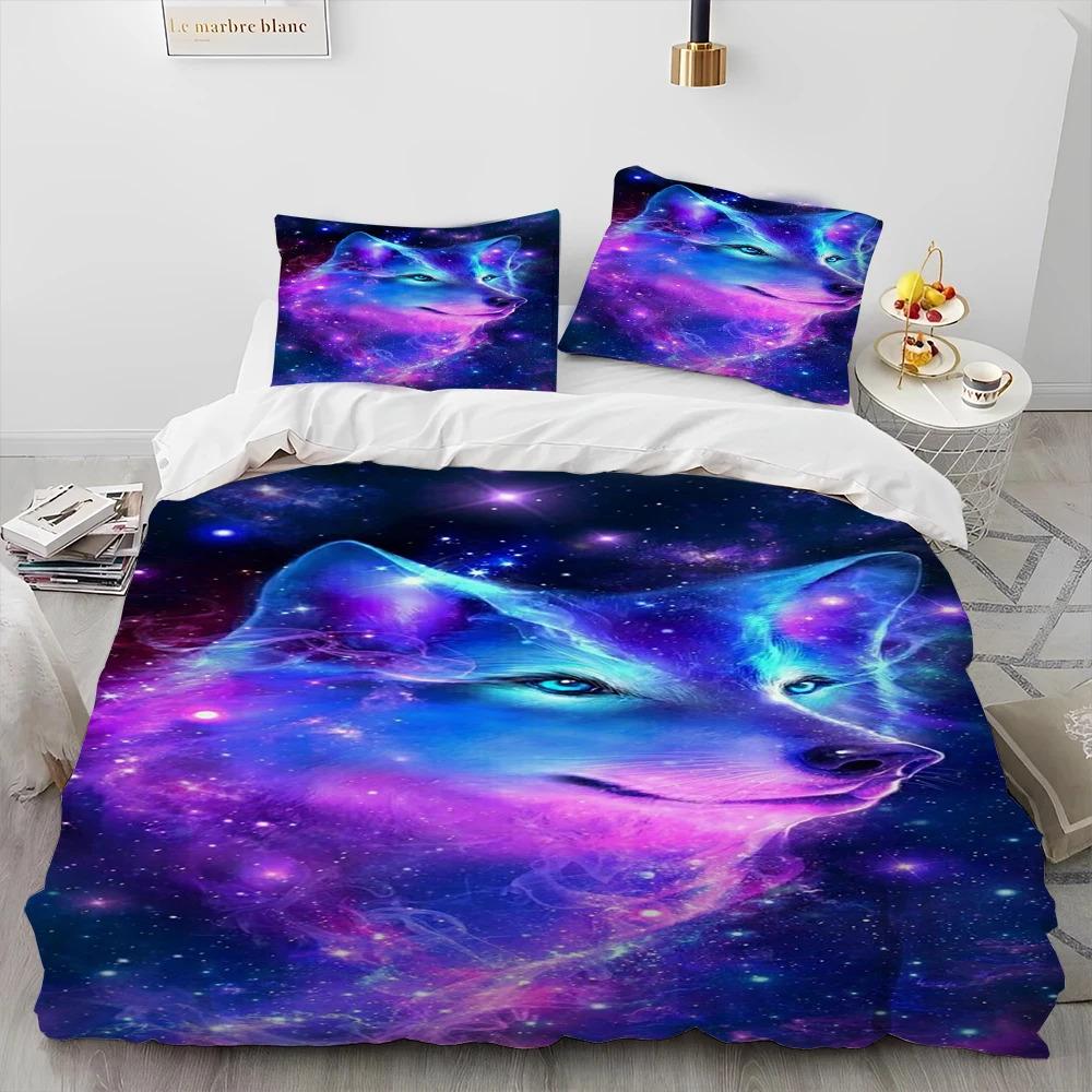 3-teiliges Bettwäscheset mit Tiger-, Leoparden- und Wolf-Tiermotiv, 3D-Druck, Bettbezug, Bettwäscheset, bequem, atmungsaktiv, Luxus-Bettlaken, Baumwollbettwäsche