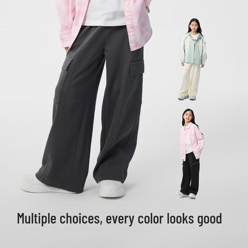 Balabala Girls' Spring Casual Cargo Pants
