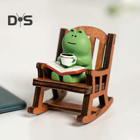 Pryskyřice Funny Frog Socha Neblednoucí Unikátní Funny Frog Socha Sculpture Desktop Dekorace