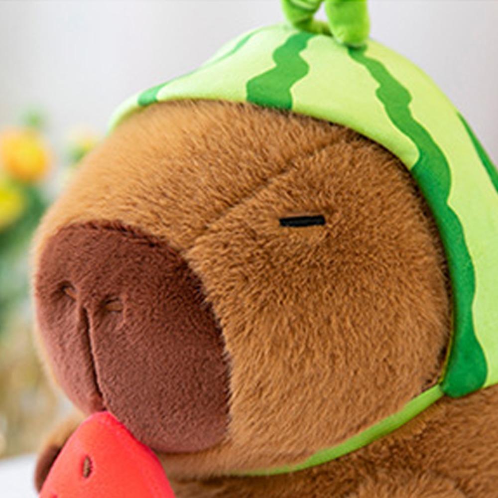 Fluffy Capybara Plush Doll Watermelon Capybara Stuffed Doll Funny Capybara Plush Toy  Room Decor