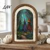 Halloween Entrance Cabinet Decor Ghost/Witch Arched Wall Decor, Cute Ghost Table Sign, Rustic Farmhouse Shelf Retro Room Decorative Hanging