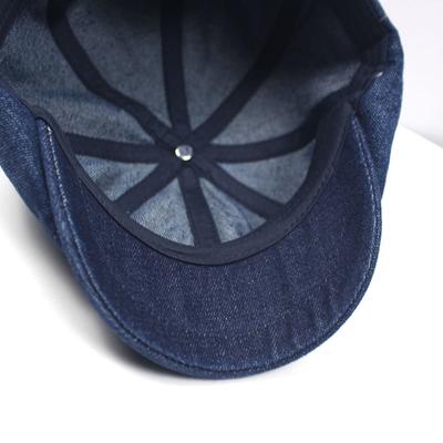 Washed Denim Beret Men'S Retro Cap Hat Men'S And Women'S Cotton Curved Brim Octagonal Forward Hat