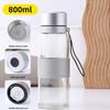 Portable Glass Water Bottle with Lanyard - Quick Open, Tea Separator, High-Capacity Borosilicate Glass