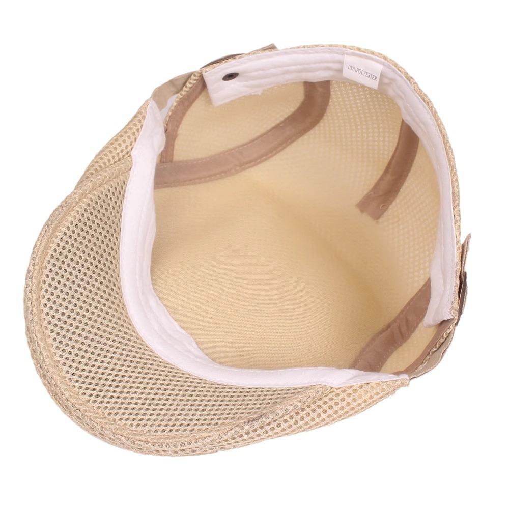 Summer Thin Hat Men's Hollowed Mesh Breathable Forward Hat Light Plate Retro Beret New