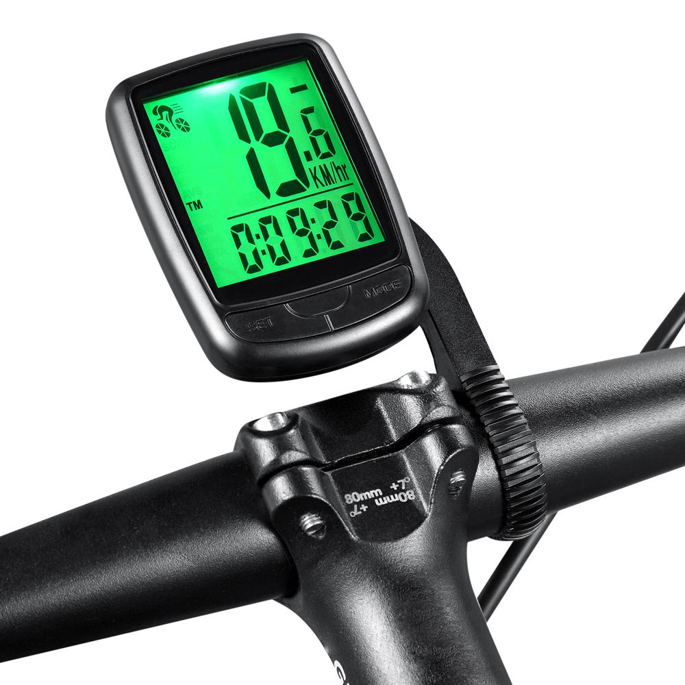Wireless Bike Computer Bicycle Speedometer Waterproof Cycle Computer with Speed Sensor LED