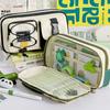1pcs Workwear Design Student Pen Case Pen Bag Large Capacity Fabric Multi-Compartment Design Pencil Box Stationery