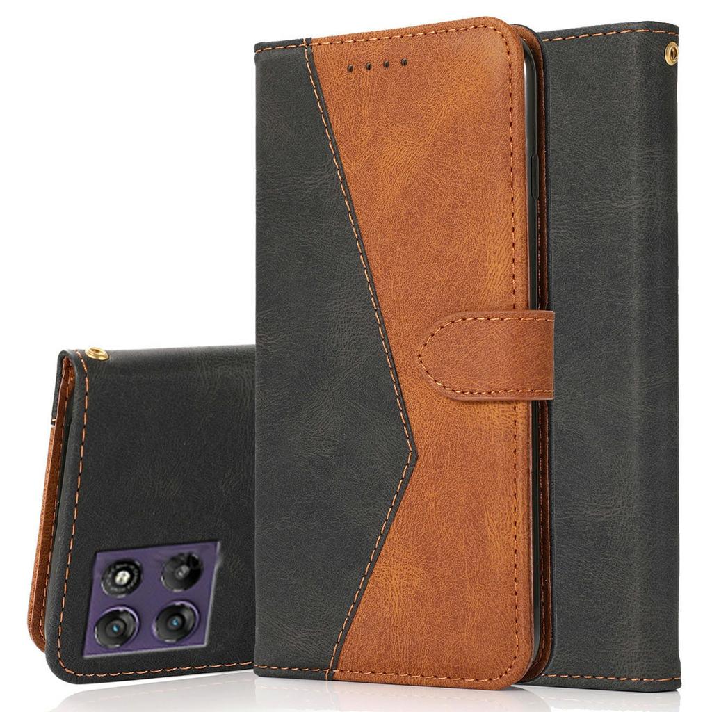 Etui do Motorola Moto G67 Power 5G z Kolorowym Splotem, Portfel, Podstawka, Skórzane Pokrowiec na Telefon z Paskiem na Nadgarstek