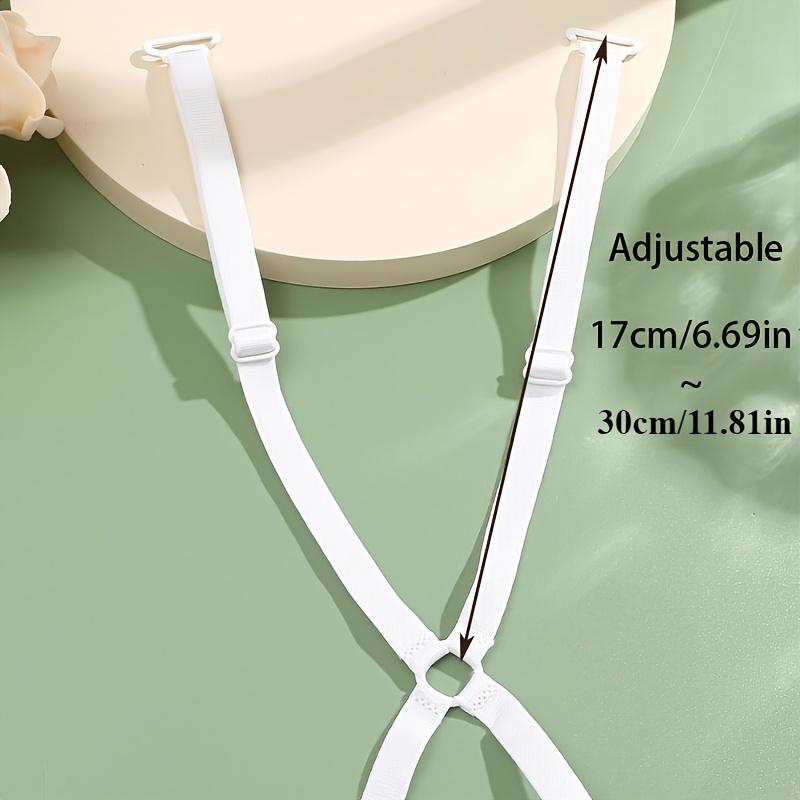 

1Pcs Adjustable Nylon Bra Strap Extenders Elastic Criss-Cross Clasp for Women s Lingerie & Underwear - Solid Color Knit Fabric Accessories білий