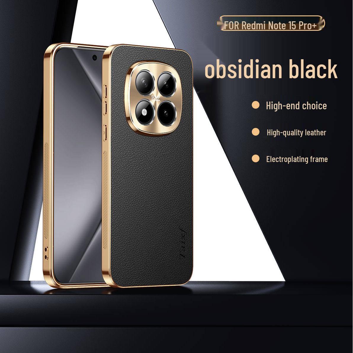 

Redmi Note 15 Pro+ & Note 14 Pro Electroplated Lychee Leather Phone Case - All-Inclusive Anti-Fall Cover Note 13 Pro+