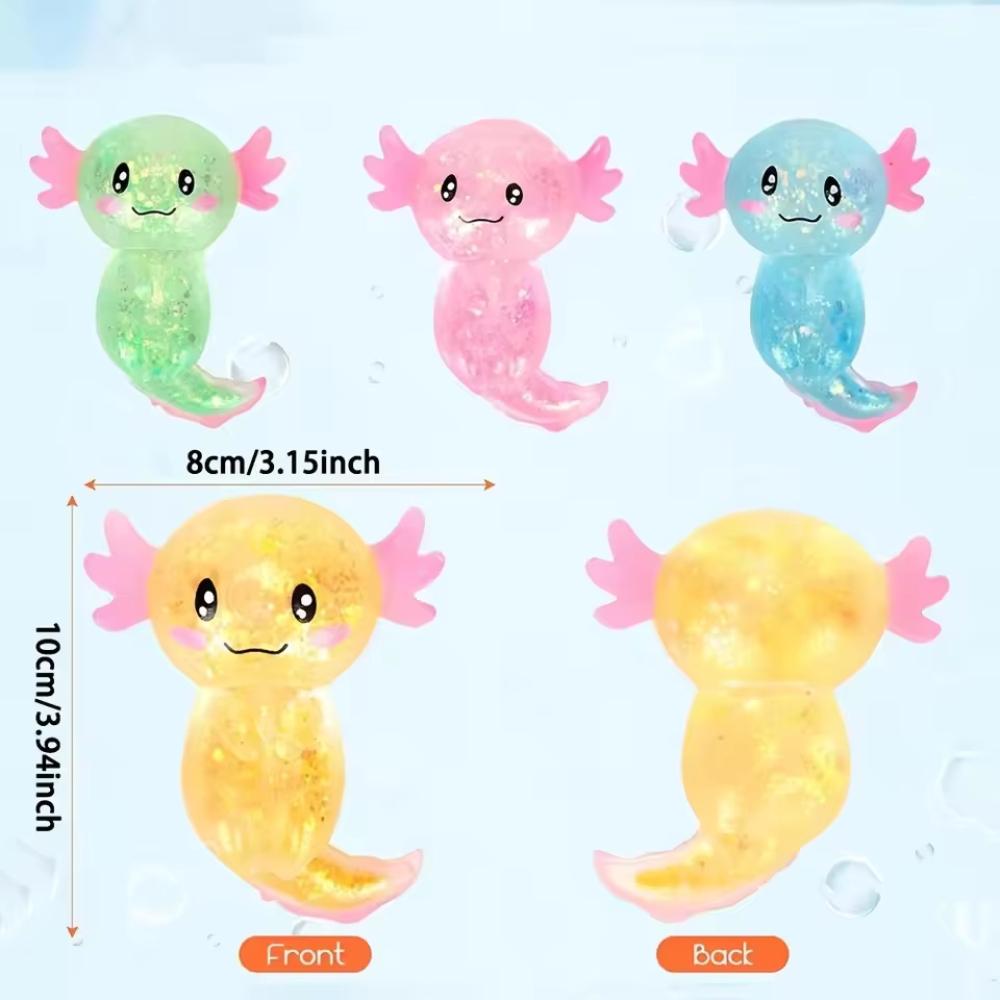 2/4 Stück Bunte Salamander Spielzeug Niedliche Malzzucker gefüllte Dehnbare Axolotl Spaß zum Quetschen Geburtstag Zubehör Party Mitgebsel Farbe Zufällig