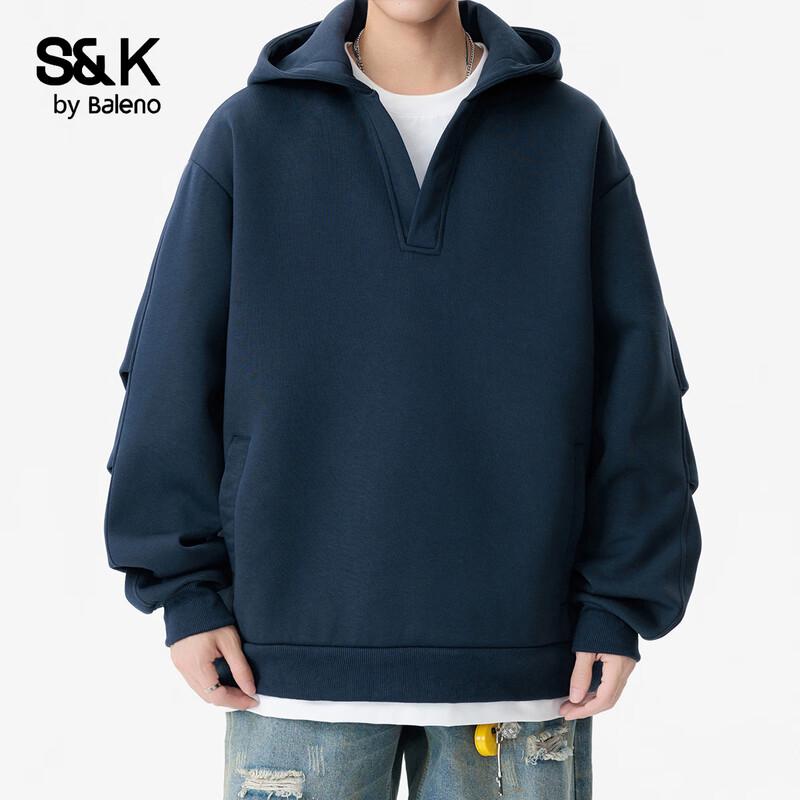 Baleno Men's S&K Series Loose Fit Hooded Pullover Sweatshirt