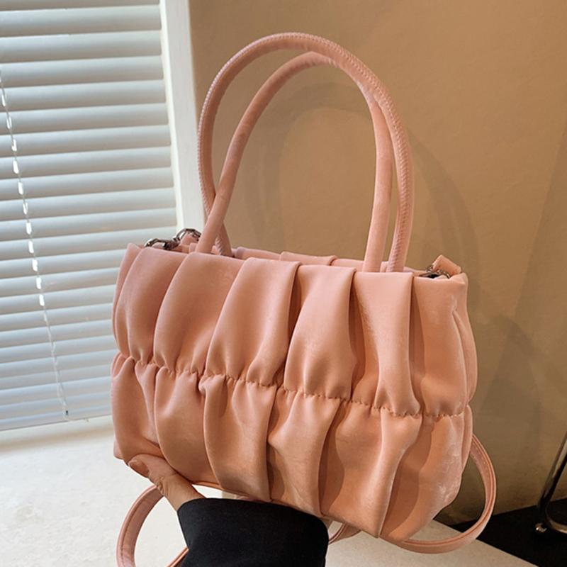 

Мягкая женская сумка из искусственной кожи в полоску, складная сумка-клатч через подмышку, белая, розовая, женская, модная