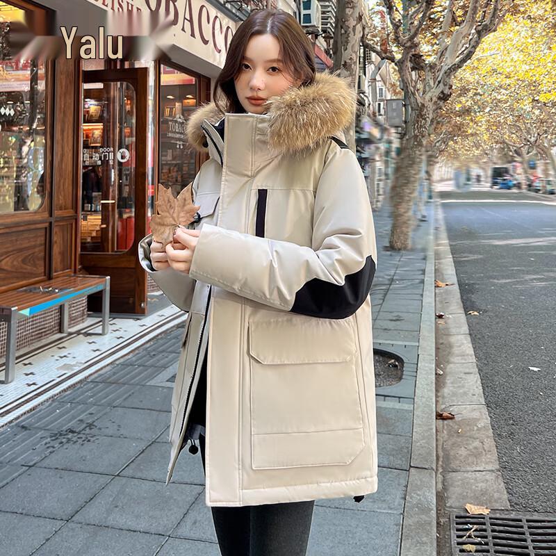 

Yalu Women s Winter Short Parka Down Jacket with Detachable Fur Collar XL (Recommended for 150-170 lbs)