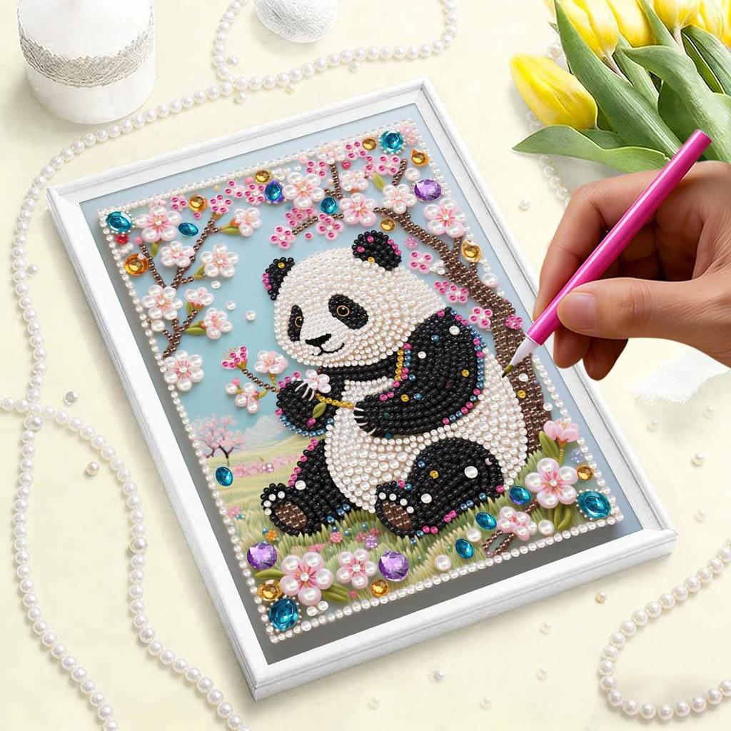Pearl Painting Kit The Panda Under The Tree Frameless Handicraft DIY Bedroom Decoration Living Room Wall Art Room Decoration Art Craft Decoration
