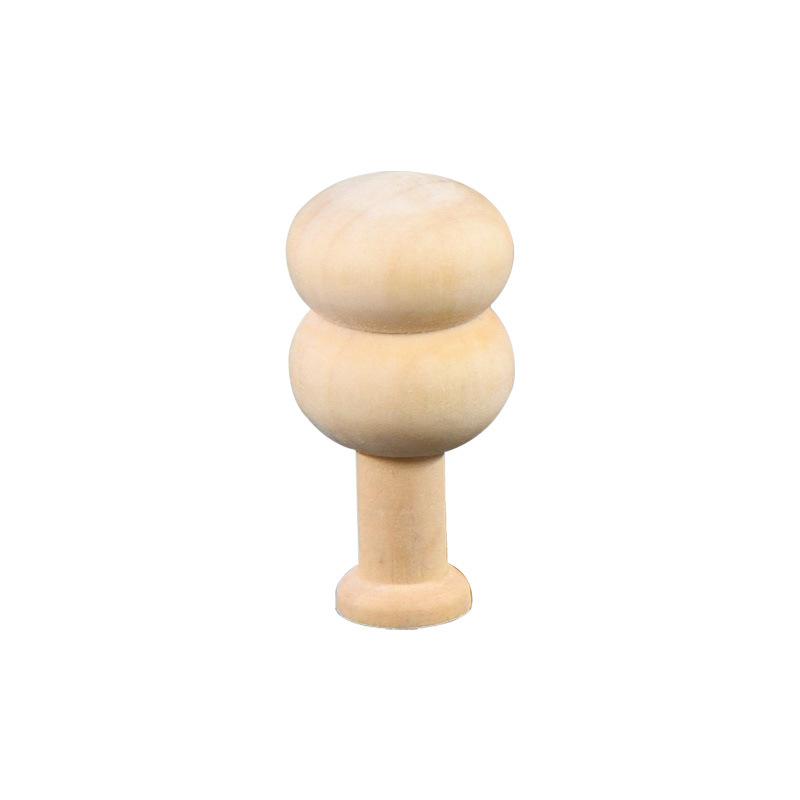 Unfinished Wooden Miniature Tree Painted Crafts Peg Dolls Wood Ornaments DIY Round Corners Kids Toy Mushroom Ornaments