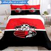 3PCS Soccer Team Crest Design Printed Soft Bedding Set,Including 1pc Duvet Cover And 2pcs Pillowcases Perfect for Bedroom, Dormitory, Fan gift