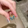 Butterfly series hollow out antique gold crafts enamel diamonds necklace exquisite palace style pendant collar chain jewelry